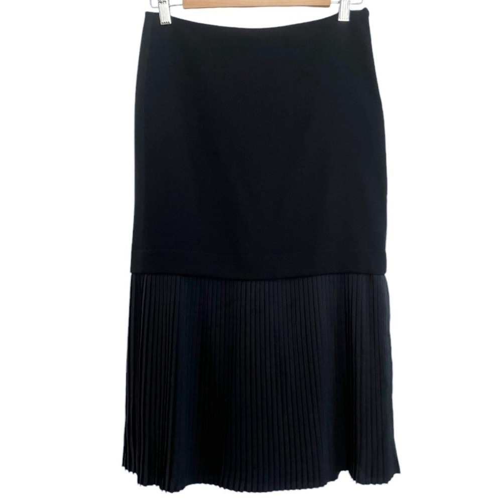 Mid rise Jil Sander Black skirt pleated old money minimalist style mixed fabric
